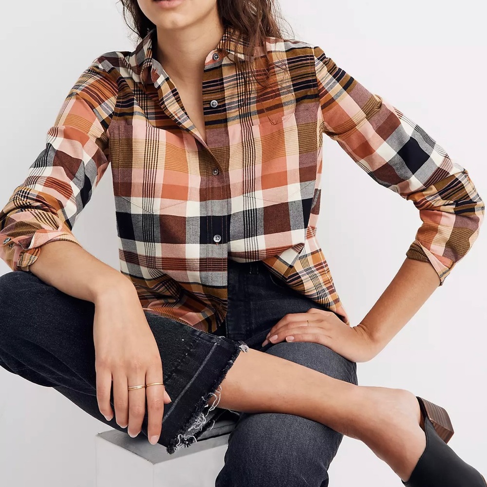 Madewell Classic Ex-Boyfriend Shirt in Seconda Plaid